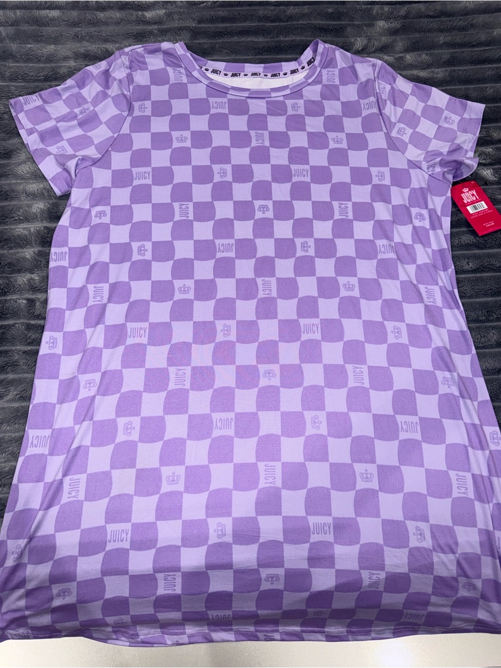 Juicy Couture Purple Lavender Checkerboard Sleep Shirt